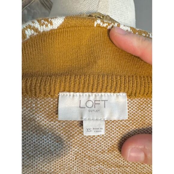 Loft Mustard Floral Sweater Skirt - Picture 6 of 7